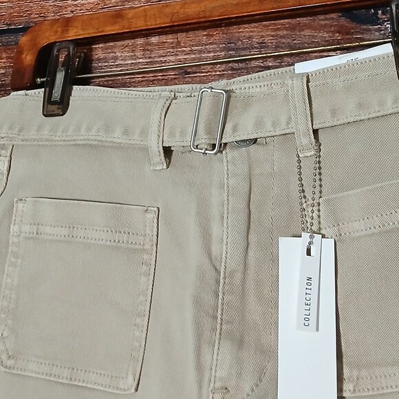 NWT Kancan Collection Shorts 26 5 Belted Ultra High Rise Khaki Tan Denim - Picture 4 of 11